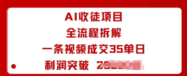 AI收徒项目全流程拆解一条视频成交35单日利润突破1k+-爱搞米