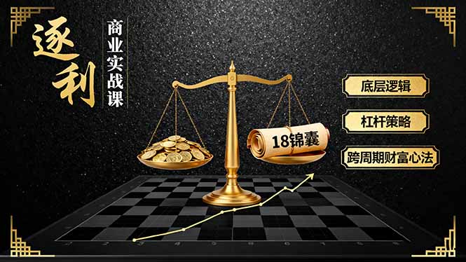 《逐 利》商业实战课，底层逻辑、杠杆策略、18锦囊，跨周期财富心法-爱搞米
