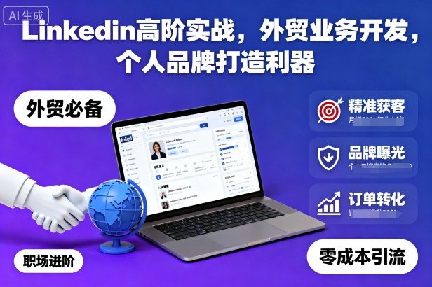 Linkedin高阶实战,外贸业务开发,个人品牌打造利器-爱搞米