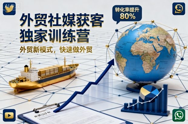 外贸社媒获客独家训练营,外贸新模式,快速做外贸-爱搞米