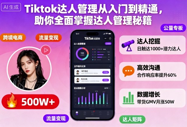 Tiktok达人管理从入门到精通，助你全面掌握达人管理秘籍-爱搞米