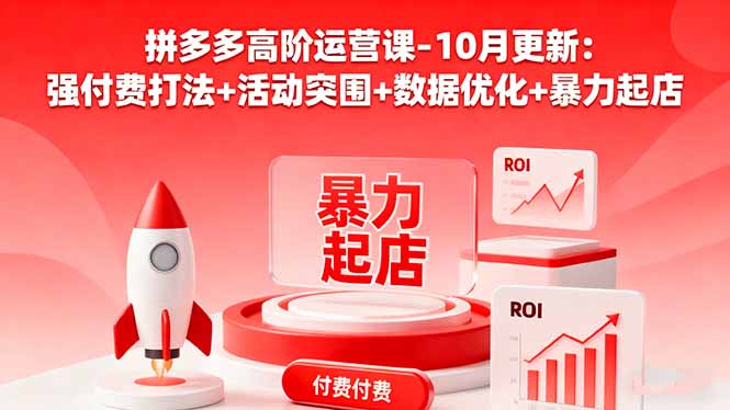 拼多多高阶运营课-10月更新:强付费打法+活动突围+数据优化+暴力起店-爱搞米