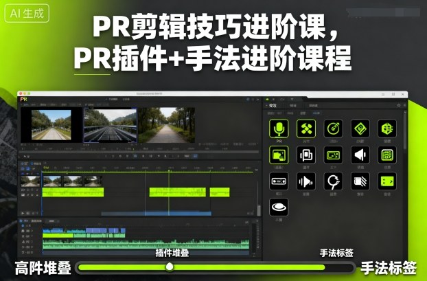 PR剪辑技巧进阶课，PR插件+手法进阶课程-爱搞米
