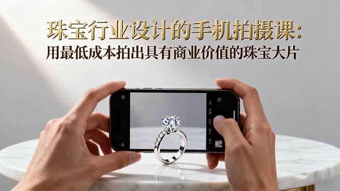 珠宝行业设计的手机拍摄课:用最低成本拍出具有商业价值的珠宝大片!-爱搞米