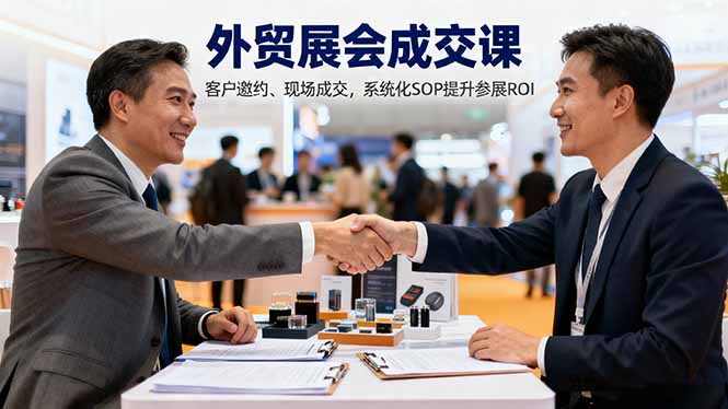 外贸展会成交课,含目标制定、客户邀约、现场成交,系统化SOP提升参展ROI-爱搞米