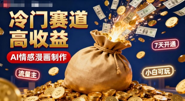 公众号冷门赛道，用AI做情感漫画，7天开通流量主，操作简单，小白可玩-爱搞米