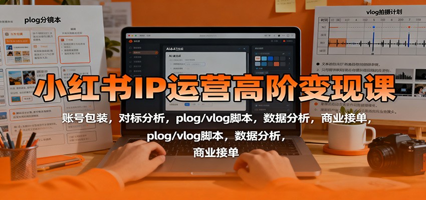 小红书IP运营高阶变现课：账号包装，对标分析，plog/vlog脚本，数据分析，商业接单-爱搞米