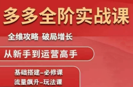 大炮·拼多多全阶实战课程(更新10月)-爱搞米