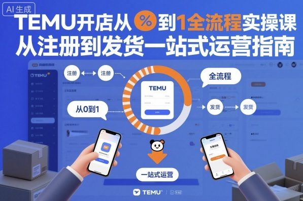 TEMU开店从0到1全流程实操课,从注册到发货一站式运营指南-爱搞米