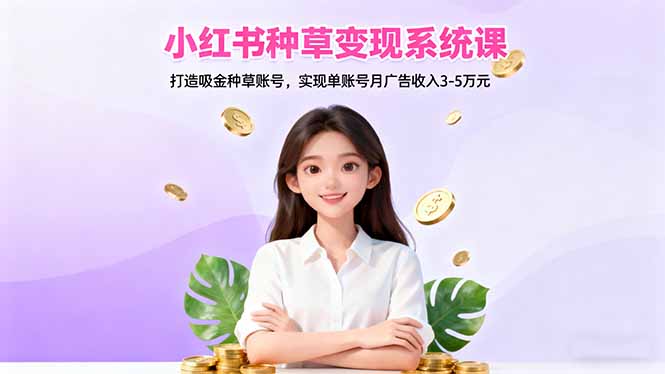 小红书种草变现系统课：打造吸金种草账号，实现单账号月广告收入3-5万元-爱搞米