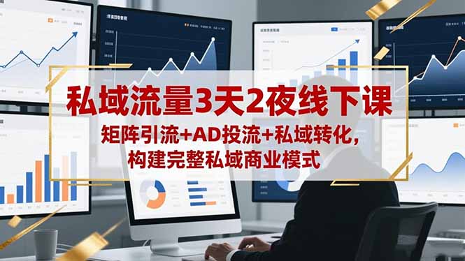 私域流量3天2夜线下课，矩阵引流+AD投流+私域转化，构建完整私域商业模式-爱搞米