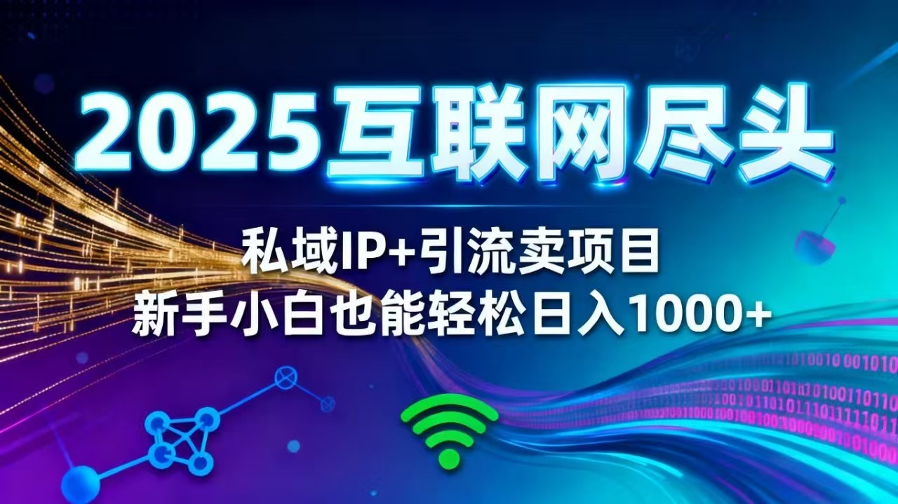 2025网创尽头王炸项目！私域 IP + 精准引流，新手小白在家躺赚日入 1000+-爱搞米