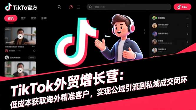 TikTok外贸增长营:低成本获取海外精准客户,实现公域引流到私域成交闭环-爱搞米