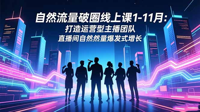 自然流量破圈线上课1-11月：打造运营型主播团队 直播间自然流量爆发式增长-爱搞米