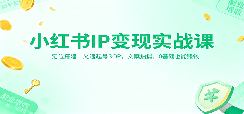 小红书IP变现实战课：定位搭建，光速起号SOP，文案拍摄，0基础也能赚钱-爱搞米