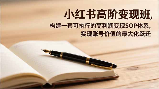 小红书高阶变现班，构建一套可执行的高利润变现SOP体系，实现账号价值的最大化跃迁-爱搞米