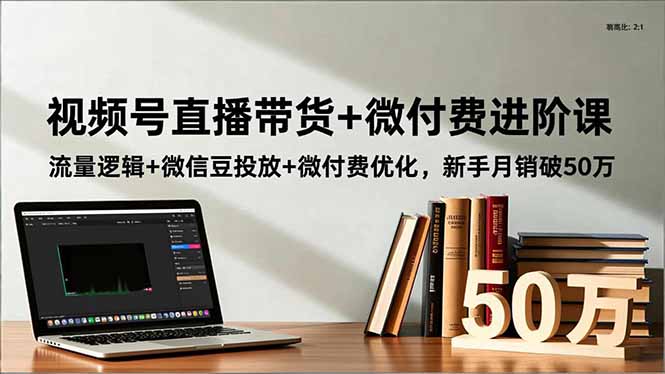 视频号直播带货+微付费进阶课：流量逻辑+微信豆投放+微付费优化，新手月销破50万-爱搞米