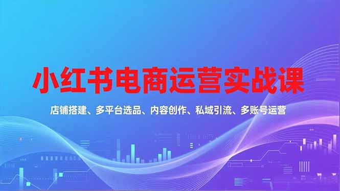 小红书电商运营实战课，店铺搭建、多平台选品、内容创作、私域引流、多账号运营等玩法-爱搞米