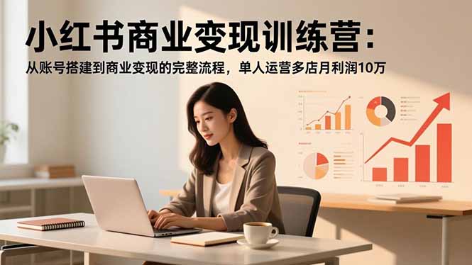小红书商业变现训练营：从账号搭建到商业变现的完整流程，单人运营多店月利润10万-爱搞米