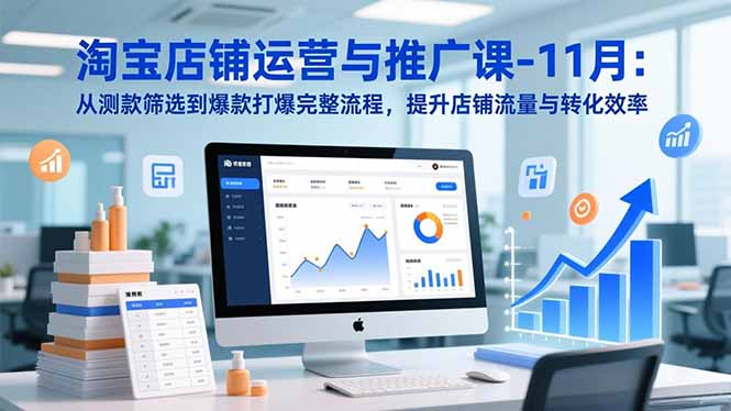 淘宝店铺运营与推广课-11月：从测款筛选到爆款打爆完整流程，提升店铺流量与转化效率-爱搞米